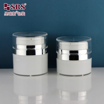 acheter 30 ml 50 ml de crème pour le visage acrylique ronde vide, lotion sérum cosmétique élégant bouteille sans air online manufacture