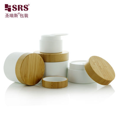 acheter 50g 100g 150g 250g Pot en plastique en PP mat congelé avec bonnet en bambou online manufacture