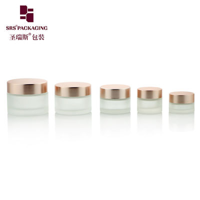acheter 3g 5g 10g 15g 20g 25g Bouteilles glacées ronds claires avec un bouchon en or rose pour crème faciale Bouteille en verre 10ml online manufacture