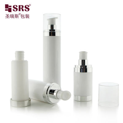 acheter 15 ml 30 ml 50 ml conception unique pompe ronde plastique pour soins du visage gel de lotion bouteille sans air online manufacture