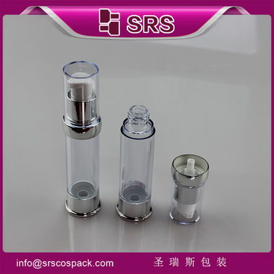 acheter SRS 2015 dernier design plastique rond transparent luxe vide 15 ml 20 ml 30 ml flacon de sérum online manufacture