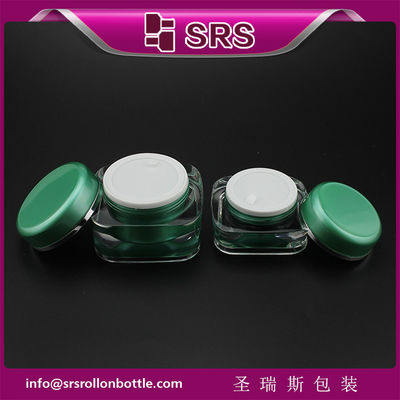 acheter Un pot de soin de la peau de couleur verte, un récipient cosmétique carré de haute qualité vide. online manufacture