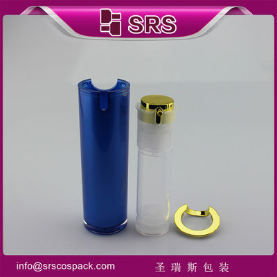 acheter La peinture bleue couleur bouteille sans air pour la lotion,bouteille de pompe sans air de luxe online manufacture
