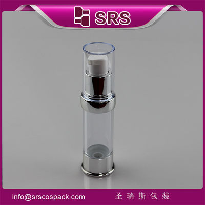 acheter A0214 bouteille transparente sans air avec épaule et base en argent métallisés online manufacture