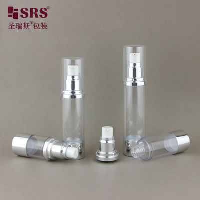 acheter 15 ml 30 ml 40 ml 50 ml rond Transparent AS Bouteille de sérum cosmétique sans air online manufacture