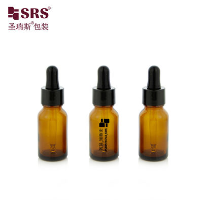 acheter 15 ml 0,5 oz Colore ambre vide Ronde paroi épaisse moule Dépôt de bouteille en verre d' huile essentielle online manufacture