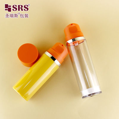 acheter A0215 Snap On Style Bouteille de sérum facial en plastique rond AS Bouteille sous vide Gel de soin de la peau vide Emballage sans air online manufacture