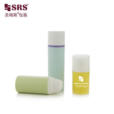 acheter PA0203 15 ml 30 ml 50 ml emballage cosmétique vide injectable ronde couleur personnalisée PP PCR recyclé pompe sans air bouteille lotion online manufacture