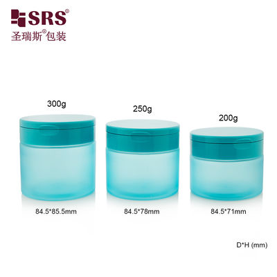 acheter PET007 200g 250g 300g Plastic PET Cream Jar With Flip Cap For Body Scrub Toner Pads Wirh Spoon online manufacture