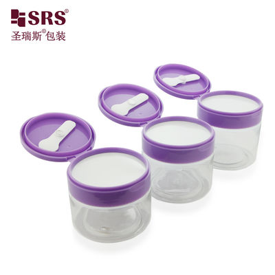 acheter PET007 200g 250g 300g Injection Color Plastic PET Cream Jar With Flip Cap Tweezer Spoon online manufacture