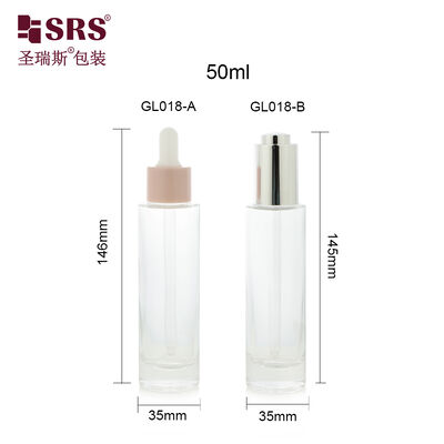 acheter GL018 Bouteille de gouttelette en verre de 50 ml cylindrique, de forme ronde et de paroi épaisse pour sérum de soins de la peau online manufacture