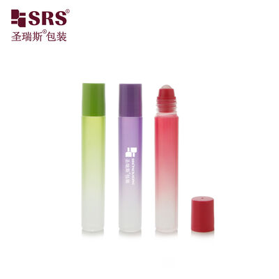 acheter Flacon roll-on en plastique PP de 8 ml avec dégradé de couleurs peint en rouge, vert et violet pour applicateur de gel contre l'acné online manufacture