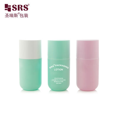 acheter Flacon pompe airless en plastique à fond rond SRS-RE 50ml pour l'emballage de crème, lotion et gel pour le visage online manufacture