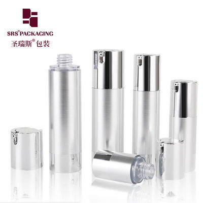 acheter Bouteille de crème pour les yeux vide et sans air en argent 15 ml 30 ml 50 ml cosmétique personnalisée online manufacture