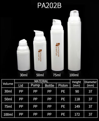 acheter Bouteille de pompe sans air en pp blanc écologique de 30 ml, 50 ml, 75 ml et 100 ml pour injection online manufacture