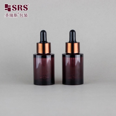 Gouttelette en plastique sérum d' essence cosmétique soins de la peau PET de luxe 30 ml bouteille