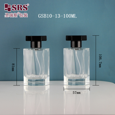Bouteille de parfum de luxe en verre transparent et élégant 100 ml