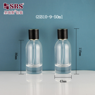 Bouteille de spray en verre de 50 ml vide de parfum transparent de forme de Boston