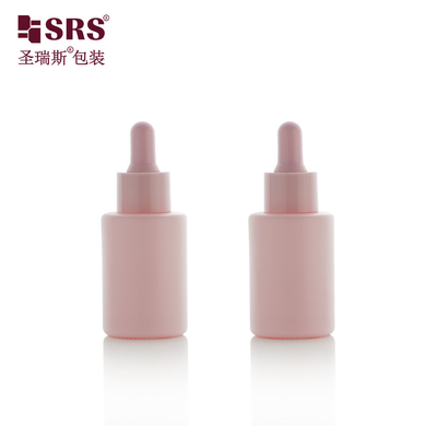 Bouteilles de verre rondes et mignonnes Huile essentielle de parfum Bouteille goutteuse rose 30 ml