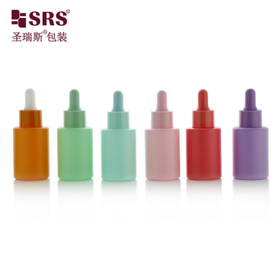 Serum pour soins de la peau et l' essence pour les yeux, bouteille en verre vert avec gouttelette 30 ml