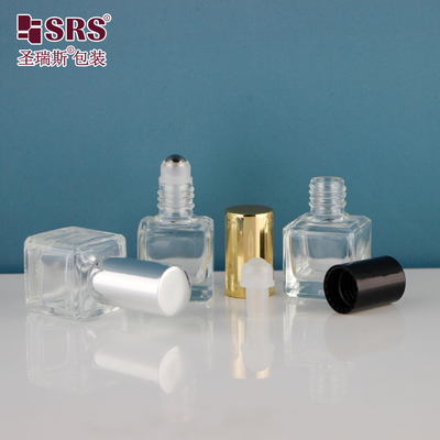 6 ml de bouteille en rouleau métallique transparente en verre