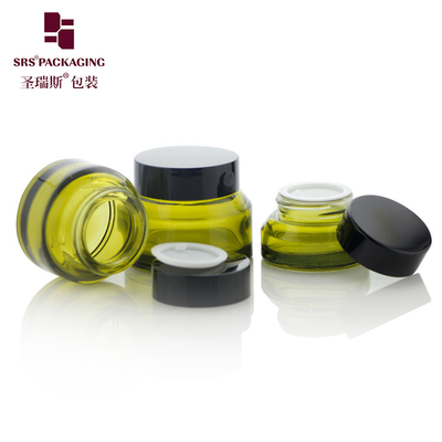 15 ml 30 ml 50 ml Emballement de soins de la peau vide Peinture Couleur verte Conception unique Boîtier en verre cosmétique 50g