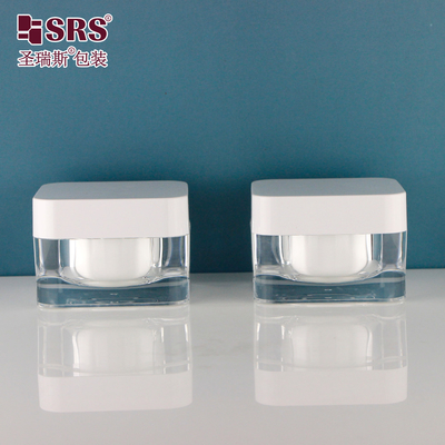 15g 30g 50g Cosmétique Container personnalisé en forme carrée Elegant Bouteilles de crème vide Bouteilles acryliques 15ml