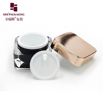 Emballage cosmétique personnalisation de luxe Crème pour le visage Contenant Carré Jar Acrylique