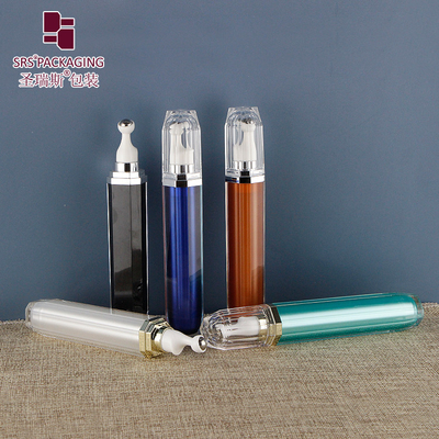 20 ml de sérum oculaire de massage en rouleau bouteilles en billes d'acier personnalisation bouteille de luxe en rouleau sur applicateur