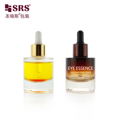 Bouteille goutteuse en verre de sérum de parfum cosmétique vide de 30 ml avec pipette