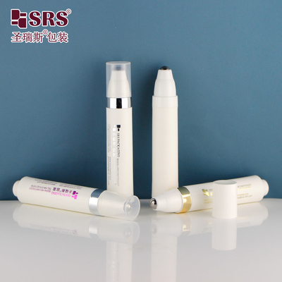 10 ml de PP PCR Matériau recyclé Plastique personnalisé Style de presse Massage sans air sérum oculaire 1/3 oz en bouteille