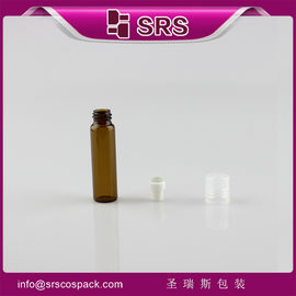 SRS en vrac en gros cylindre en verre 5 ml rouleau d'ambre sur bouteille de parfum avec capuchon en plastique