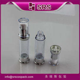 SRS 2015 dernier design plastique rond transparent luxe vide 15 ml 20 ml 30 ml flacon de sérum
