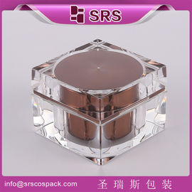 fournissez une crème de soin de la peau de forme carrée transparente 50 ml