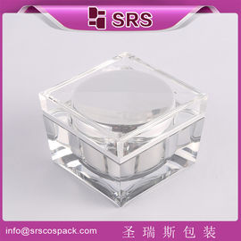 SRS fabricant en gros 30g 50g 100g luxe acrylique cosmétique carré verre en plastique transparent