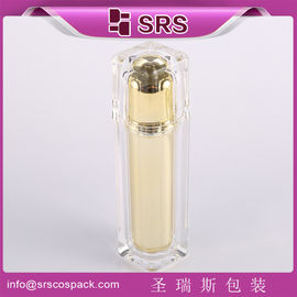 Shengruisi 30 ml 50 ml de luxe Forme carrée métallisée Pompes de lotion en plastique Bouteille pour cosmétiques
