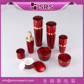 SRS fabricant chinois bouteille de lotion acrylique en forme de tambour en plastique et bocal de crème