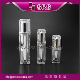 L054 bouteille de pompe à lotion cosmétique transparente de forme carrée