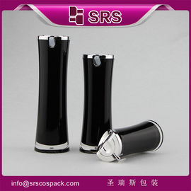 bouteille ronde de lotion acrylique noire de forme spéciale de 15 ml 30 ml 50 ml