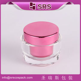 fabrication de pots en argent de luxe acrylique de 15 ml, 30 ml et 50 ml avec couvercle