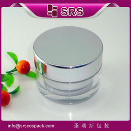 Bouteille cosmétique en acrylique avec capuchon en aluminium,J022 bouteille de crème en plastique