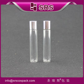 Ruloir en verre de 8 ml sur bouteille avec boule métallique, bouteille ronde d'huile essentielle