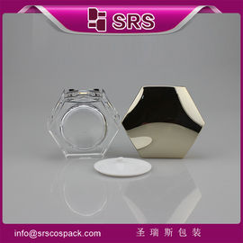J601 pot en plastique acrylique de haute qualité, pot en forme d'hexagone