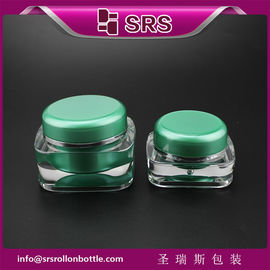 J051 Bouteille carrée pour soins de la peau,SRS PACKAGING Bouteille verte 50 g