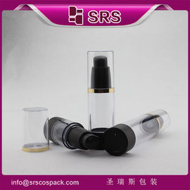 15 ml 30 ml 50 ml bouteille cosmétique fournisseur 30 ml pompe noire sans air