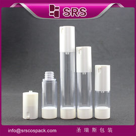 TA021 Bouteille de pompe sans air de couleur blanche de 15 ml, 30 ml et 50 ml pour lotion