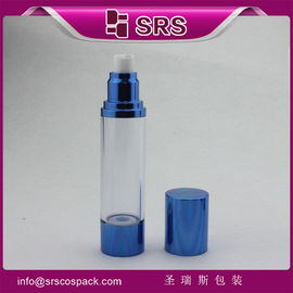 A022 Bouteille bleue en aluminium sans air de 15 ml 30 ml 50 ml pour sérum cosmétique