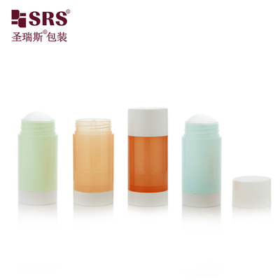 Couleur ronde translucide rose bleu orange personnalisé PP PCR Remplissez depuis le bas Tournez vers le haut Deodorant Stick