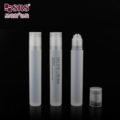 Ronde Claire Matte Brillante PP PCR Plastique Roller Ballon de Massage en acier en rouleau sur bouteille 15 ml
