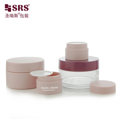 15g 80g Matte Finition vide récipient de crème en plastique personnalisé couleur rose Jars cosmétiques en PET